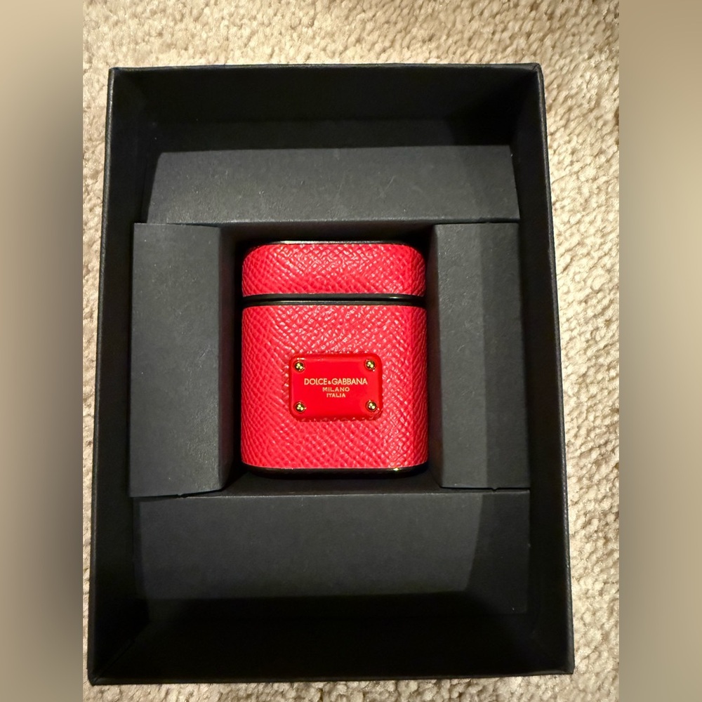 Dolce & Gabbana Red Textured Airpod Case